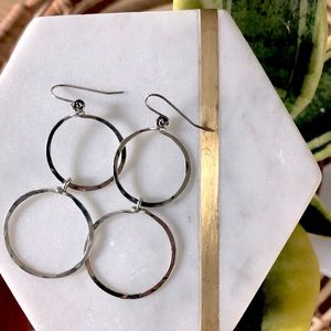 Sterling Silver Two Ring Earrings